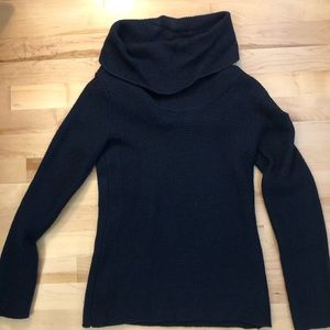 Banana Republic cowl neck navy sweater